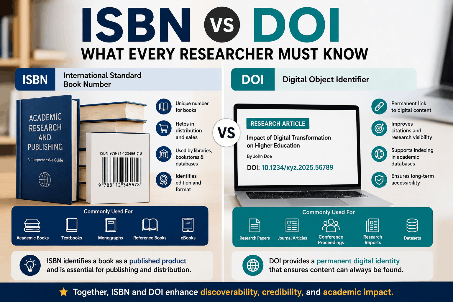 ISBN vs DOI: What Every Researcher Must Know
