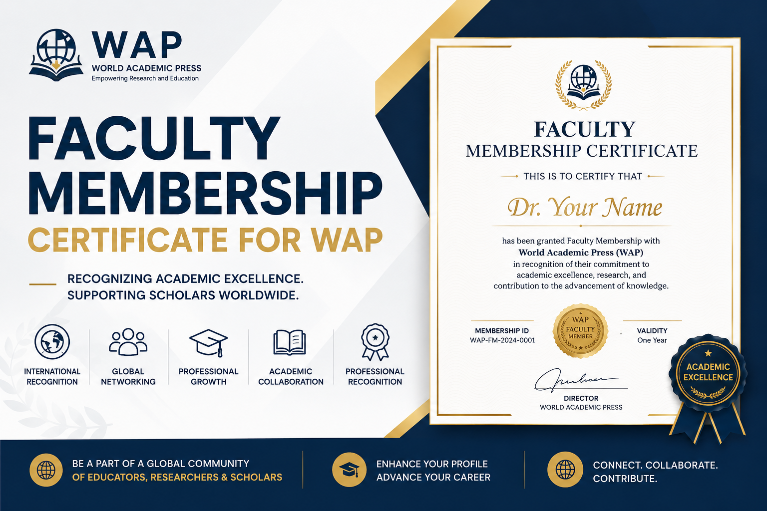Faculty Membership Certificate for WAP: Enhance Your Academic Profile and Professional Recognition