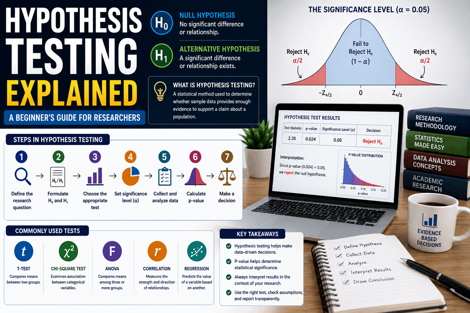 Hypothesis Testing Explained: A Beginner's Guide for Researchers